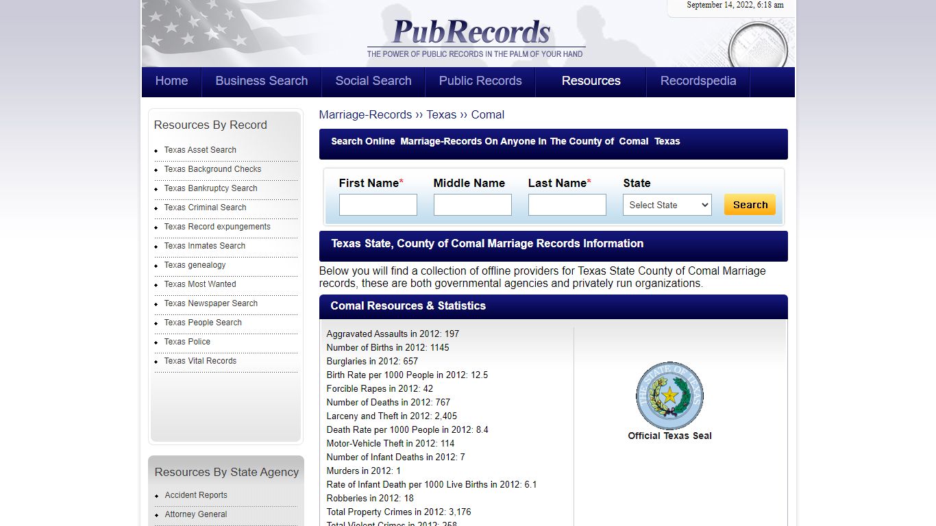 Comal County, Texas Marriage Records