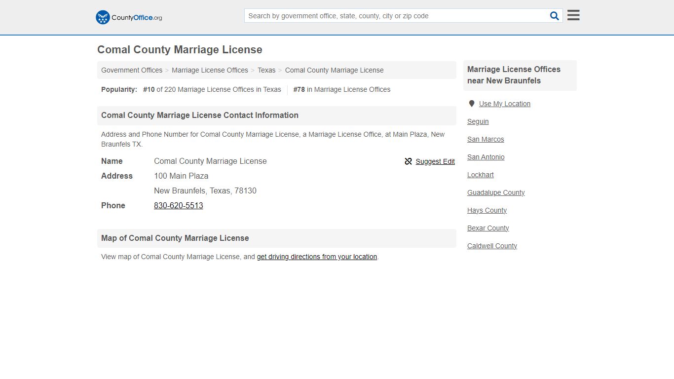 Comal County Marriage License